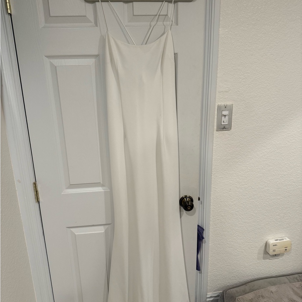 Katie May White Spaghetti Strap Formal Dress